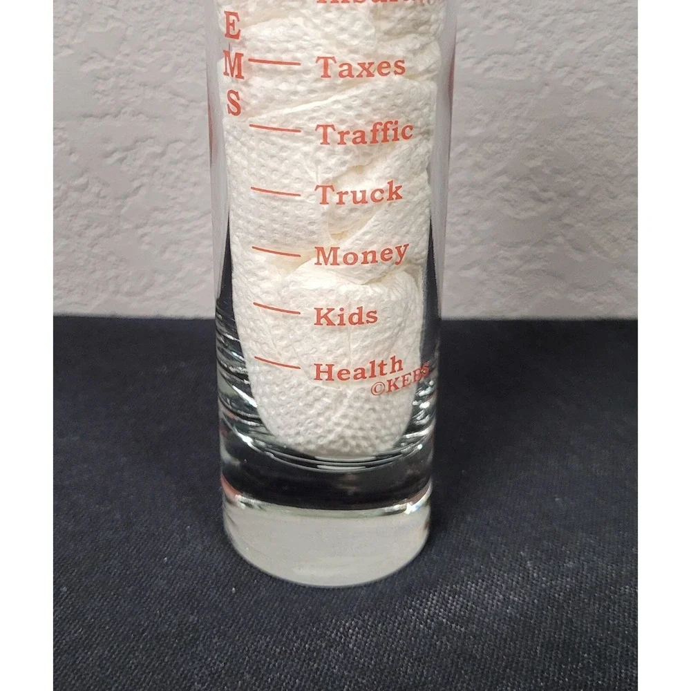 Collectible Souvenir Iowa Problem Solver Clear Extra Tall Shot Glass
